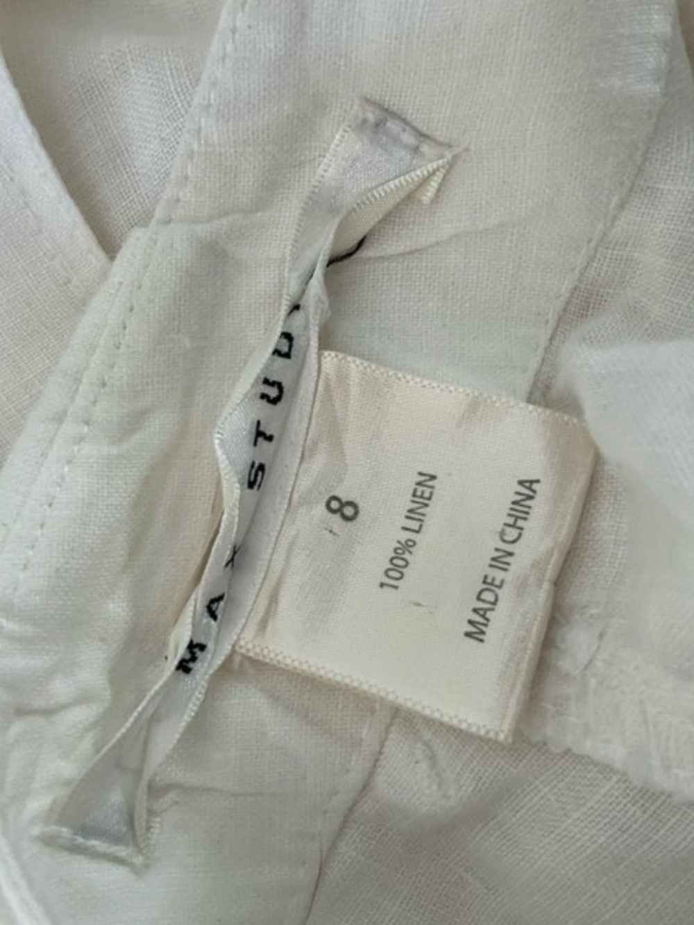 Max Studio Cream High-Rise Wide-Leg Linen Trousers(reasonable offers r welcomed) - Picture 3 of 4